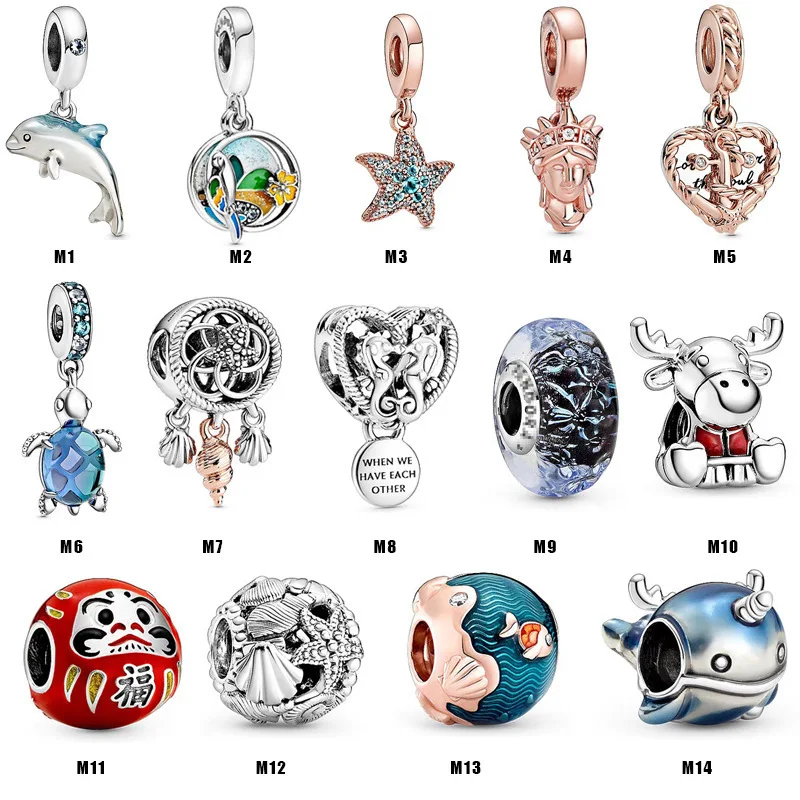 Ocean Series Dolphin Starfish Sea Turtle Pendant Dharma Shell Whale Charm Bead Accessory Pandora Original Designer Suitable for
Ocean Series Dolphin Starfish Sea Turtle Pendant Dharma Shell Whale Charm Bead Accessory Pandora Original Designer Suitable for
