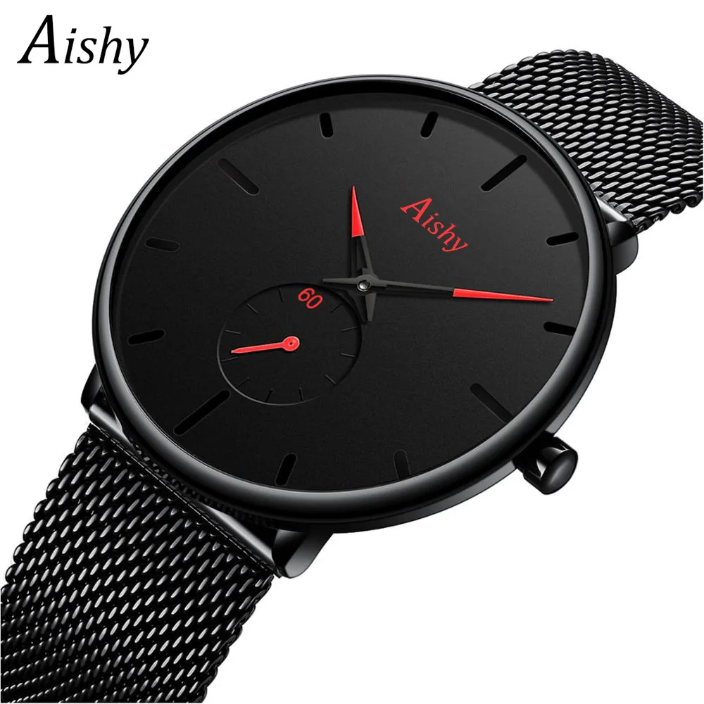 Aishy Men watch Mesh Stainless Steel Strap Luminous Watch Creative Simple Quartz Male Watches Black Clock Factory Wholesale
Aishy Men watch Mesh Stainless Steel Strap Luminous Watch Creative Simple Quartz Male Watches Black Clock Factory Wholesale