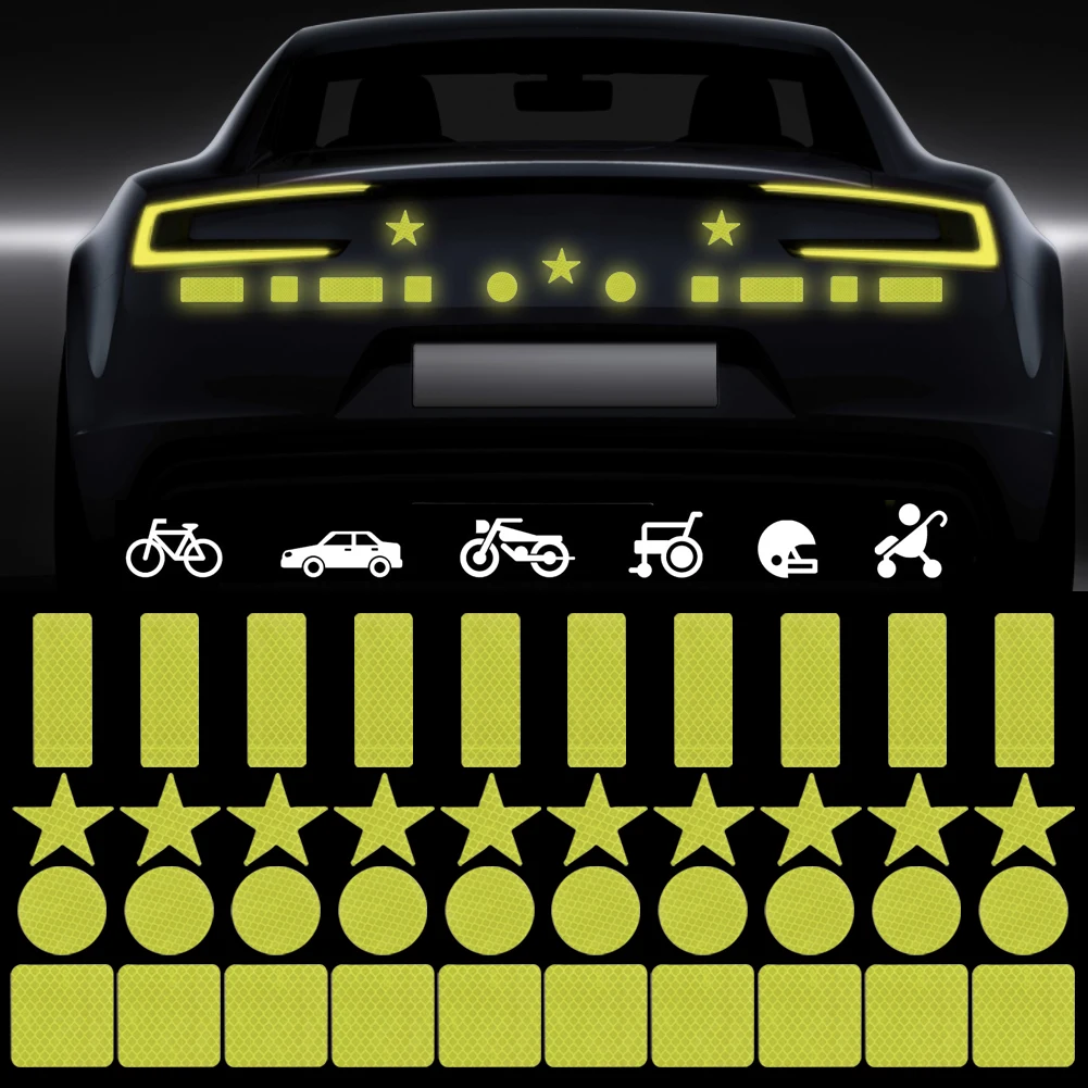 40Pcs Motorcycle Self-adhesive Reflective Sticker Luminous Waterproof Safety Sticker Warning Sign for Car Truck Bike
40Pcs Motorcycle Self-adhesive Reflective Sticker Luminous Waterproof Safety Sticker Warning Sign for Car Truck Bike