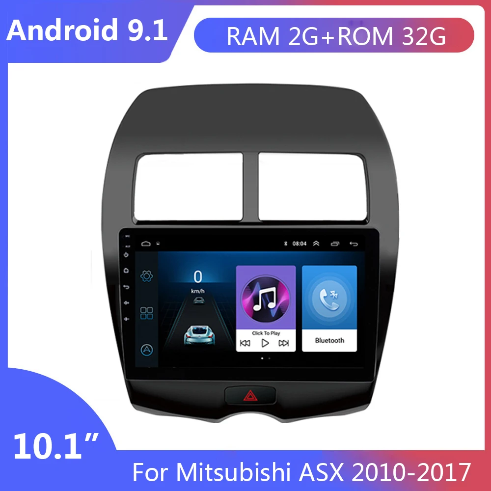 10 1 дюймов Android 9 Автомобильный мультимедийный плеер GPS Navi для 2010-2017 Mitsubishi ASX Peugeot 4008