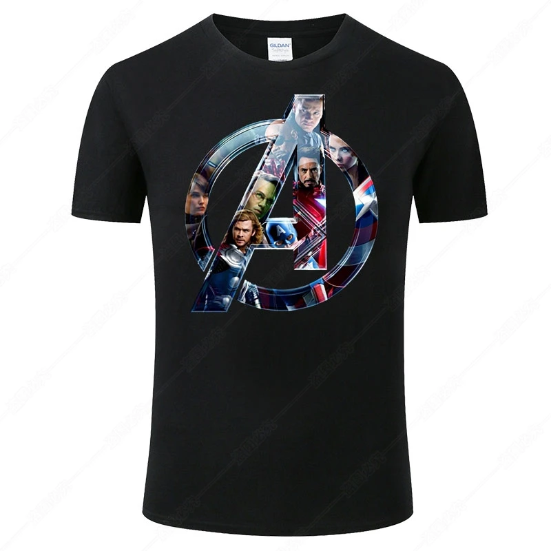 Модная футболка Marvel забавная с принтом логотипа Мстителей мужские и женские