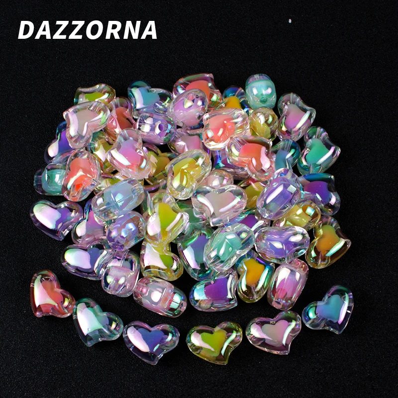New 20/40Pcs/Lot Transparent AB Colorful Heart Shape Acrylic Beads Loose Spacer Beads for Jewelry DIY Bracelet Accesories
New 20/40Pcs/Lot Transparent AB Colorful Heart Shape Acrylic Beads Loose Spacer Beads for Jewelry DIY Bracelet Accesories
