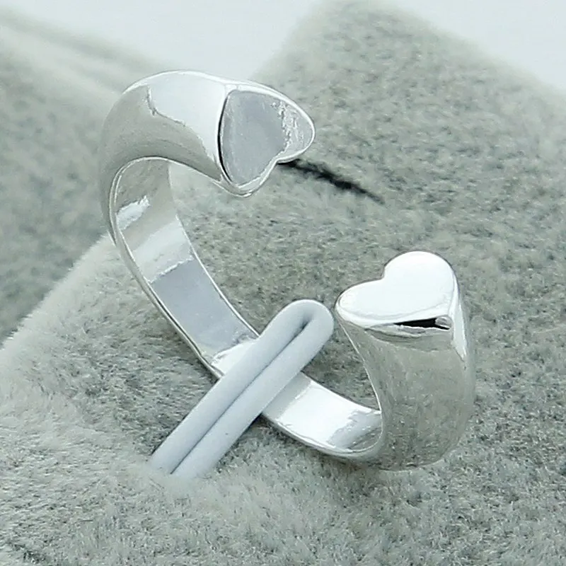 925 Sterling Silver Heart To Heart Open Ring For Women Wedding Engagement Party Fashion Charm Jewelry
925 Sterling Silver Heart To Heart Open Ring For Women Wedding Engagement Party Fashion Charm Jewelry