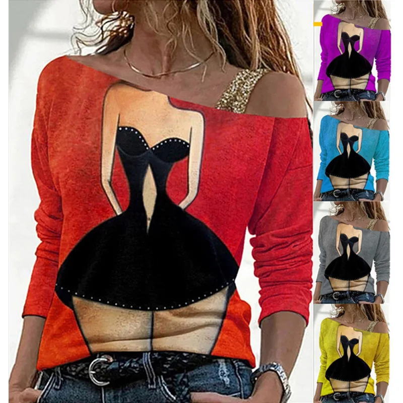 New Fashion Women Loose Off Shoulder T-Shirt Spring Autumn Casual O-Neck Tops Vintage Female Tee Streetwear Long Sleeve
New Fashion Women Loose Off Shoulder T-Shirt Spring Autumn Casual O-Neck Tops Vintage Female Tee Streetwear Long Sleeve