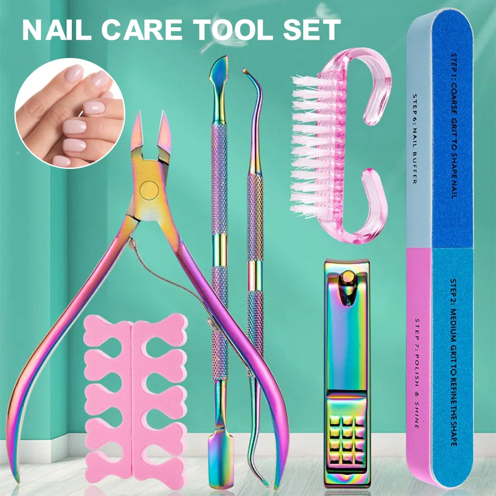 7PCS Manicure Set Stainless Steel Cuticle Pusher Dead Skin Push Remover For Pedicure Manicure Nail Art Cleaner Care Tool
7PCS Manicure Set Stainless Steel Cuticle Pusher Dead Skin Push Remover For Pedicure Manicure Nail Art Cleaner Care Tool
