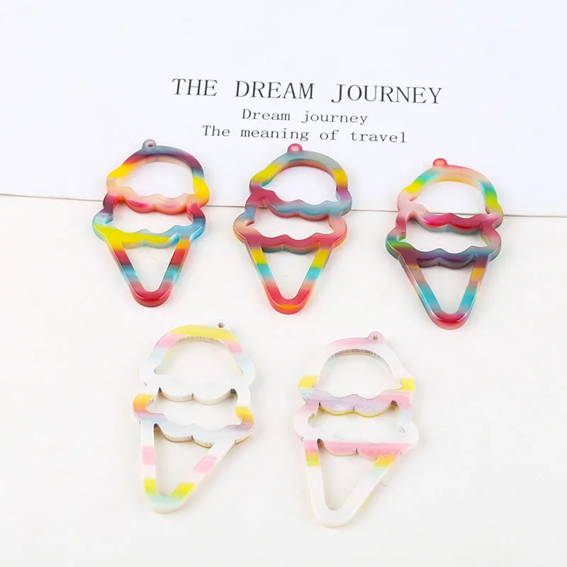 Summer Cute Girl's Heart Rainbow Ice Cream Acetate Pendant DIY Handmade Ornament Ear Stud Ear Pendant Accessories Material 4pcs
Summer Cute Girl's Heart Rainbow Ice Cream Acetate Pendant DIY Handmade Ornament Ear Stud Ear Pendant Accessories Material 4pcs