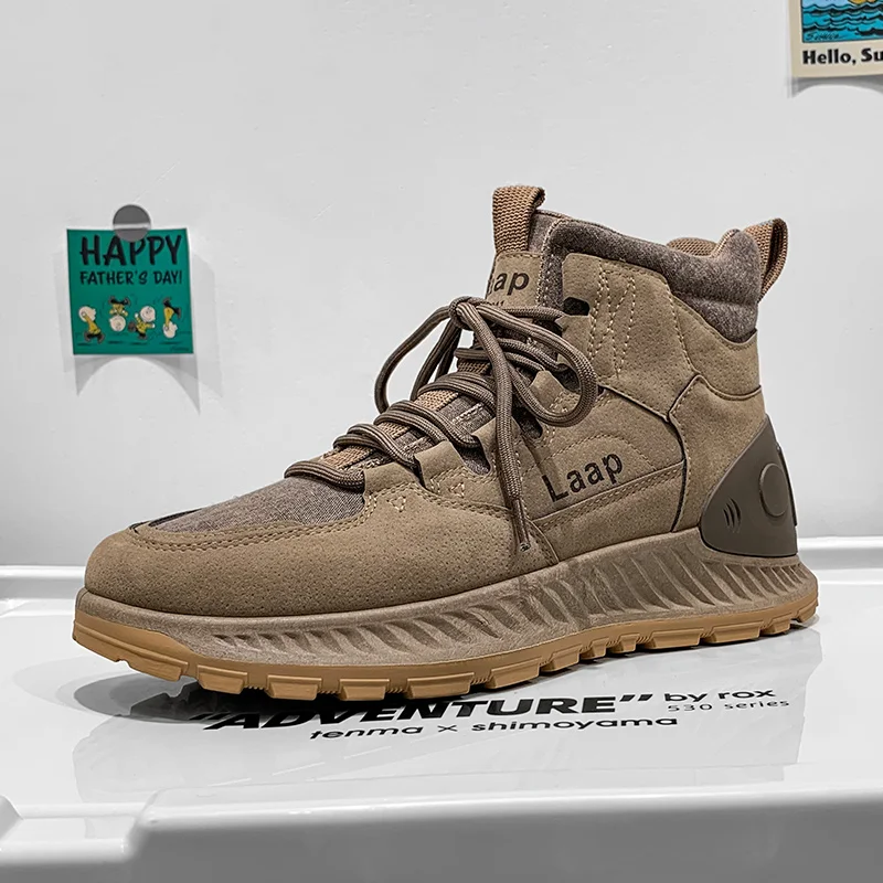 Winter High-Top Men's Leather Sports Shoes Increase Wearable Non-Slip Sneakers Running Shoes Outdoor Leisure Walking Footwear
Winter High-Top Men's Leather Sports Shoes Increase Wearable Non-Slip Sneakers Running Shoes Outdoor Leisure Walking Footwear