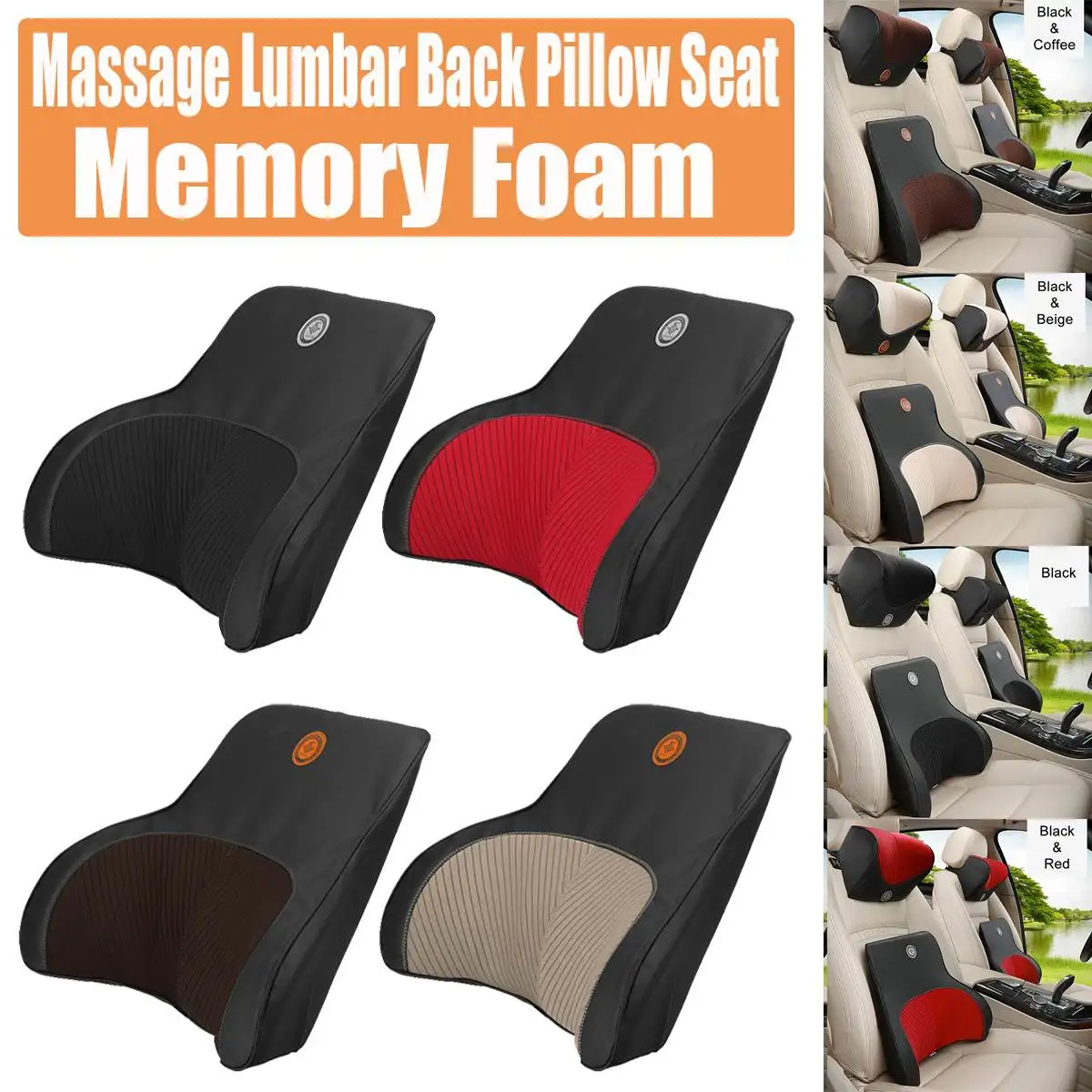 Universal Car Massage Lumbar Back Neck Support Pillow Seat Support Pillow Memory Foam Simulation Human Massage Third Adjustment
Universal Car Massage Lumbar Back Neck Support Pillow Seat Support Pillow Memory Foam Simulation Human Massage Third Adjustment