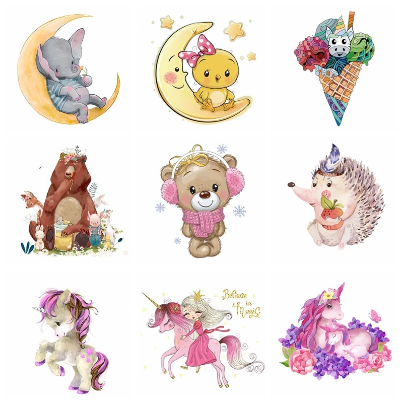 Cute Animals Rabbits Patch DIY Iron on Transfers For Clothing Cartoon Unicorn/Bear Heat Transfer Thermal Stickers For T-shirt
Cute Animals Rabbits Patch DIY Iron on Transfers For Clothing Cartoon Unicorn/Bear Heat Transfer Thermal Stickers For T-shirt