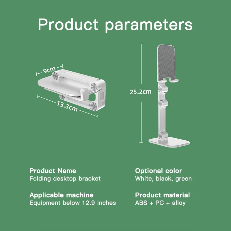 Foldable Phone Holder Stand Adjustable Telescopic Desktop Tablet Bracket For 4-7.9 Inch Mobile Phones 4-12.9 Inch Tablets
Foldable Phone Holder Stand Adjustable Telescopic Desktop Tablet Bracket For 4-7.9 Inch Mobile Phones 4-12.9 Inch Tablets