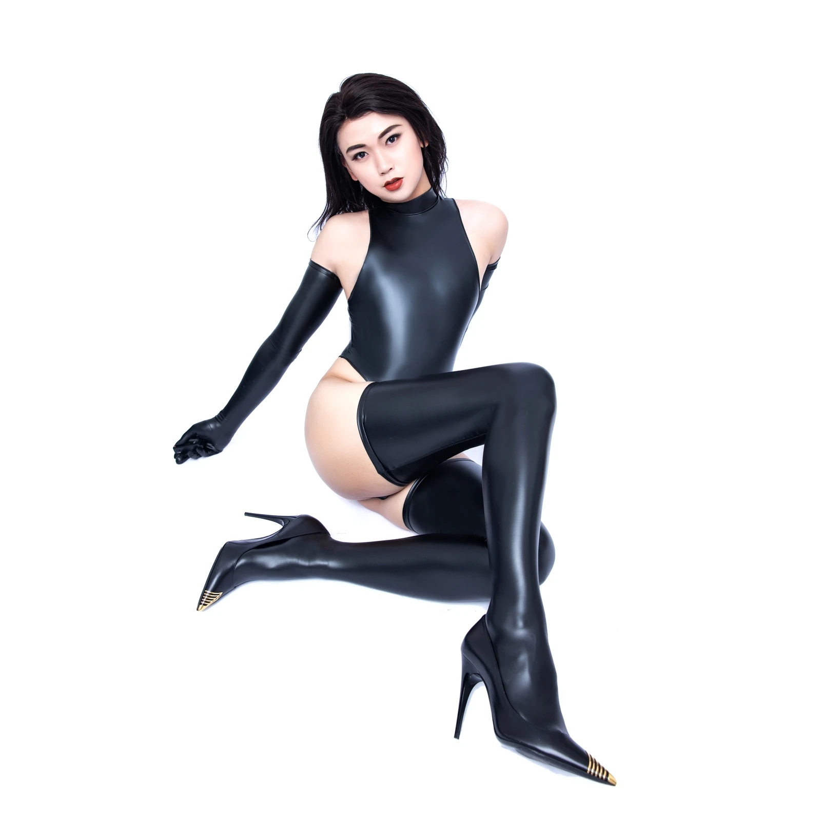 Ftshist Matte Faux Leather One-Piece Bodysuits High-Fork Swimsuit Soild Black Latex Coating Shaper Back Zipper Dead Pool Water
Ftshist Matte Faux Leather One-Piece Bodysuits High-Fork Swimsuit Soild Black Latex Coating Shaper Back Zipper Dead Pool Water