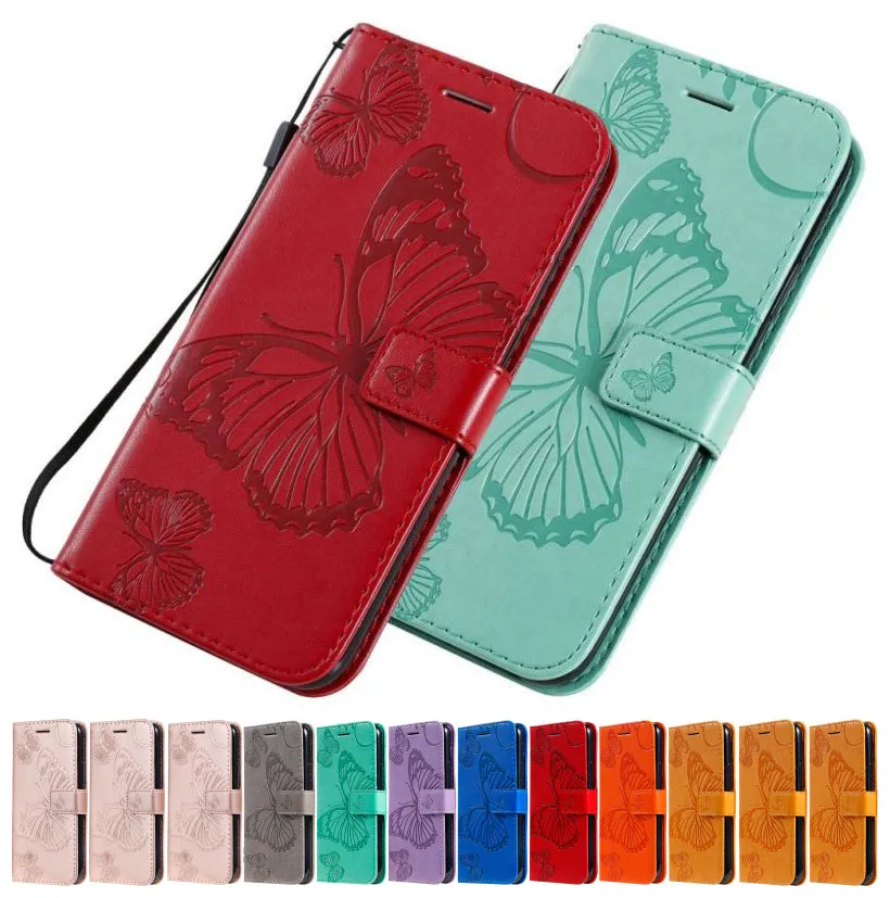 Однотонный чехол кошелек для телефона с бабочкой apple iPhone SE 2020 5 5S 6 6S 7 8 Plus 11 pro x xr xs max