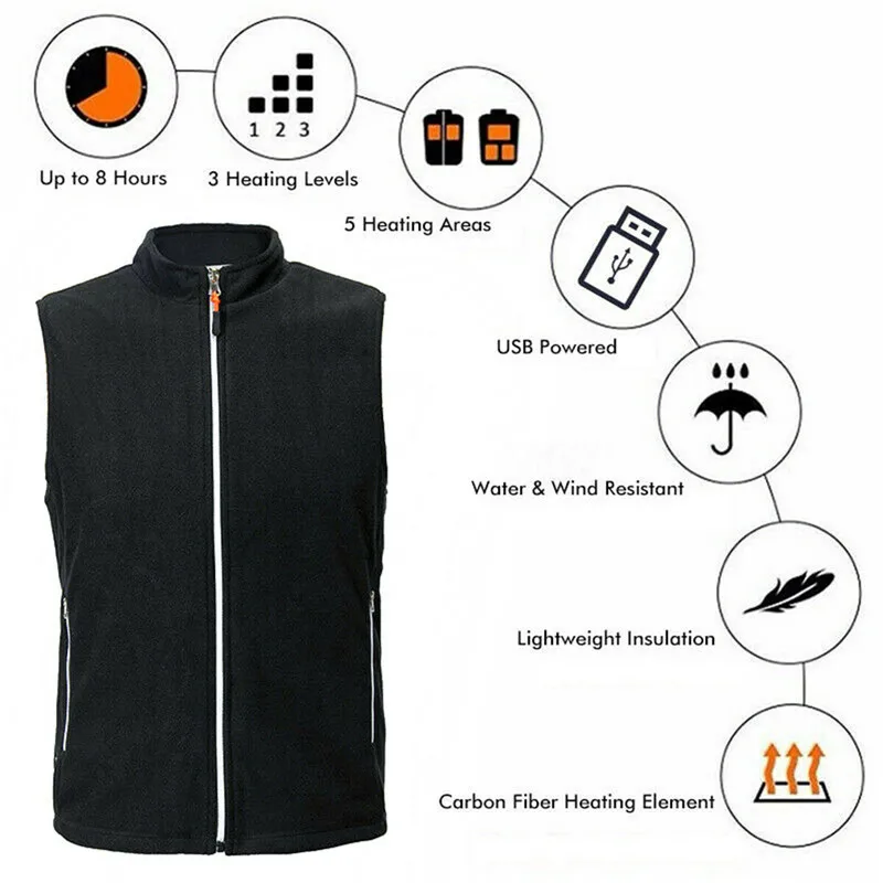 Outdoor Men Electric Heated Vest USB Heating Vest Winter Thermal Polyester Camping Hiking Warm Hunting Jacket
Outdoor Men Electric Heated Vest USB Heating Vest Winter Thermal Polyester Camping Hiking Warm Hunting Jacket