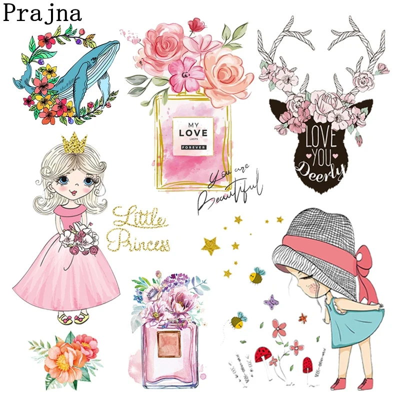 Cartoon Girl Heat Transfer Applique Iron-on transfers for Clothing Fashion Petals Perfume Thermal Stickers On T Shirt Clothes 
Cartoon Girl Heat Transfer Applique Iron-on transfers for Clothing Fashion Petals Perfume Thermal Stickers On T Shirt Clothes