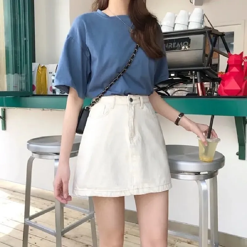 New Women's Skirt 2021 Summer Short Slim High Waist A-line Denim All-match Female Cute Sweet Girls Dance Casual Tide Mini Skirts
New Women's Skirt 2021 Summer Short Slim High Waist A-line Denim All-match Female Cute Sweet Girls Dance Casual Tide Mini Skirts