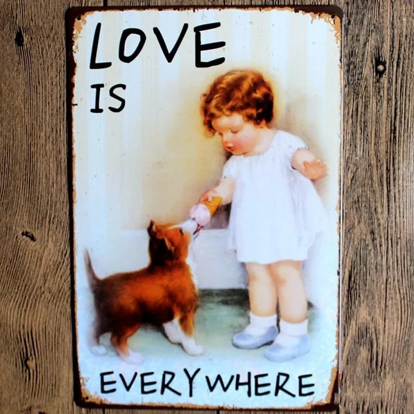Vintage New Tin Sign Love Is Cute Girl Dog Every Where Tin Sign 8x12 Inch Retro Home Garage Bar Pub Wall Decor Art
Vintage New Tin Sign Love Is Cute Girl Dog Every Where Tin Sign 8x12 Inch Retro Home Garage Bar Pub Wall Decor Art