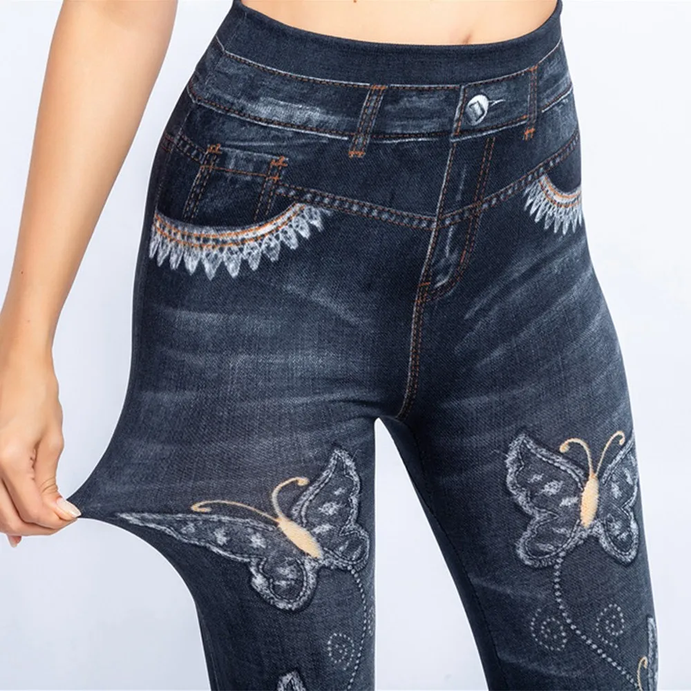 New Women Faux Denim Jeans Leggings Print Ankle Length Pencil Pants Super Strety Skinny Imitation Butt Lift Leggings
New Women Faux Denim Jeans Leggings Print Ankle Length Pencil Pants Super Strety Skinny Imitation Butt Lift Leggings