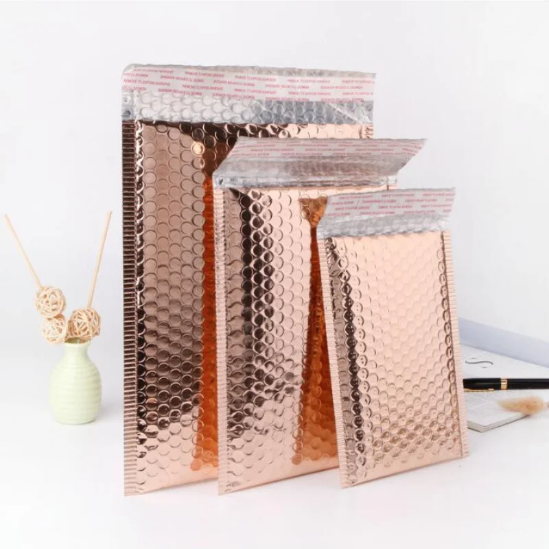 50pcs Rose Gold Poly Bubble Mailers Bag Aluminum Foil Padded Envelopes Self Shipping Mailer Bags Seal Bubble Envelope
50pcs Rose Gold Poly Bubble Mailers Bag Aluminum Foil Padded Envelopes Self Shipping Mailer Bags Seal Bubble Envelope