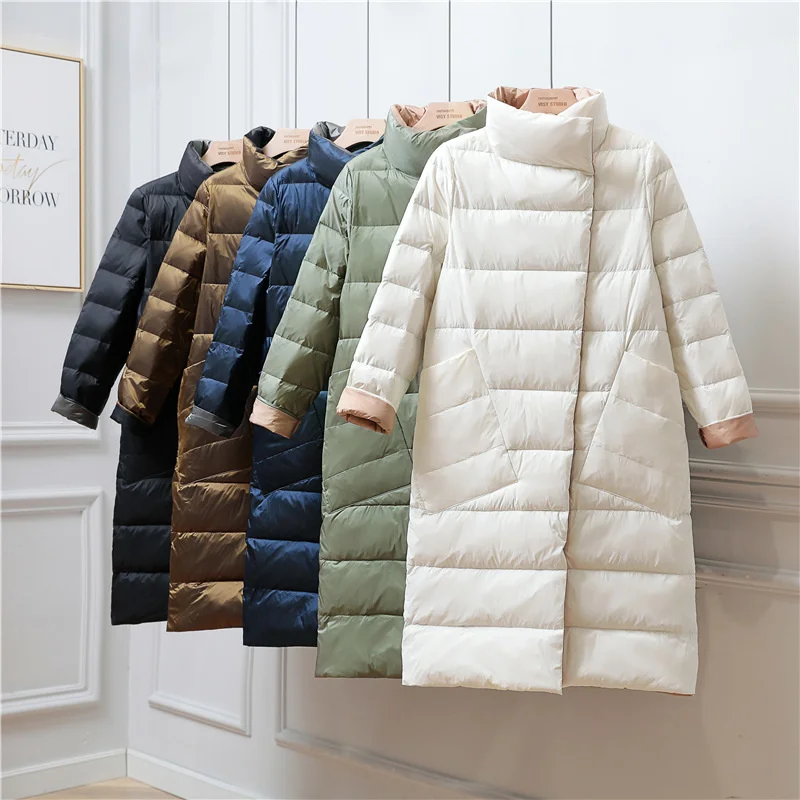 Wear light down jacket both sides, women's medium and long style 2020 winter new Korean slim and double-sided
Wear light down jacket both sides, women's medium and long style 2020 winter new Korean slim and double-sided