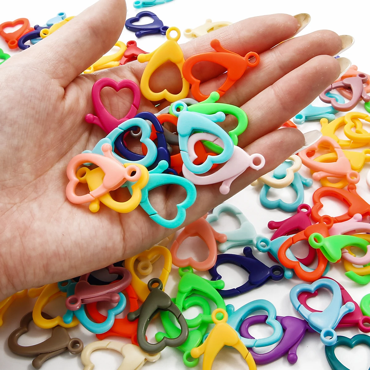 10pc 20*30mm Candy Color Acrylic Heart-Shaped Lobster Clasps Hooks Key Chain Rings for DIY Charms Keychain Jewelry Accessories
10pc 20*30mm Candy Color Acrylic Heart-Shaped Lobster Clasps Hooks Key Chain Rings for DIY Charms Keychain Jewelry Accessories