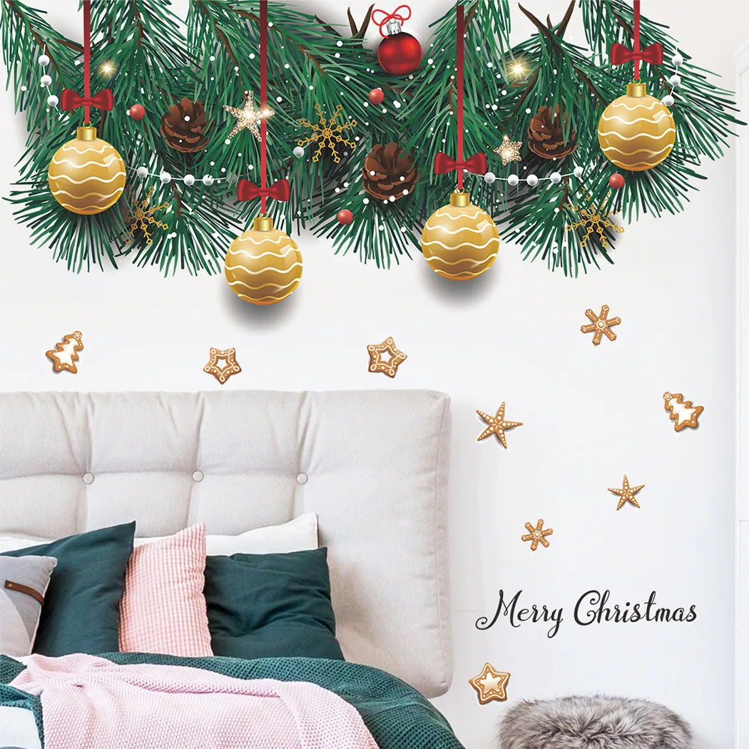 Christmas Wall Sticker Cypress Branch Golden Ball Ornaments Wall Sticker Shop Decor Kids Room Wall Decals New Year Stickers
Christmas Wall Sticker Cypress Branch Golden Ball Ornaments Wall Sticker Shop Decor Kids Room Wall Decals New Year Stickers