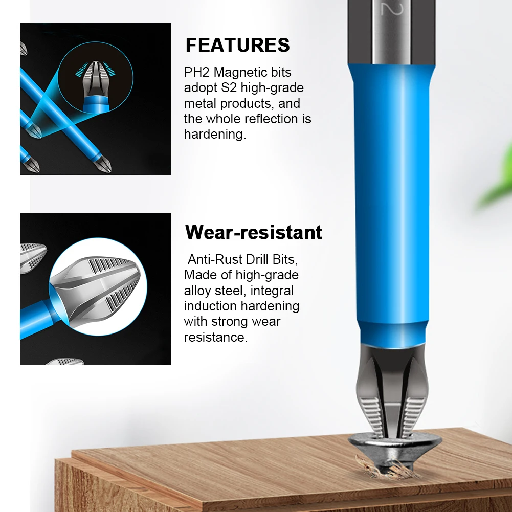7pcs/set 25-150mm Electric Anti-slip Drill Bit Cross Single PH2 Screwdriver Hand Tools Adapter Home With Magnetic Professional 
7pcs/set 25-150mm Electric Anti-slip Drill Bit Cross Single PH2 Screwdriver Hand Tools Adapter Home With Magnetic Professional