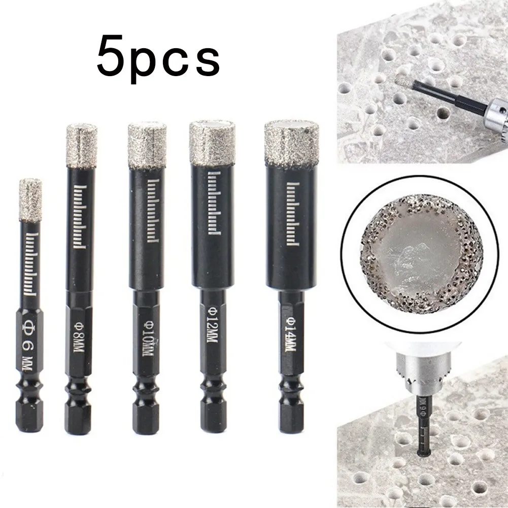 5pcs 6/8/10/12/14mm Vaccum Brazed Diamond Dry Drill Bits Hole Opener For Drilling Marble Ceramic Hex Shank Drill Bit
5pcs 6/8/10/12/14mm Vaccum Brazed Diamond Dry Drill Bits Hole Opener For Drilling Marble Ceramic Hex Shank Drill Bit