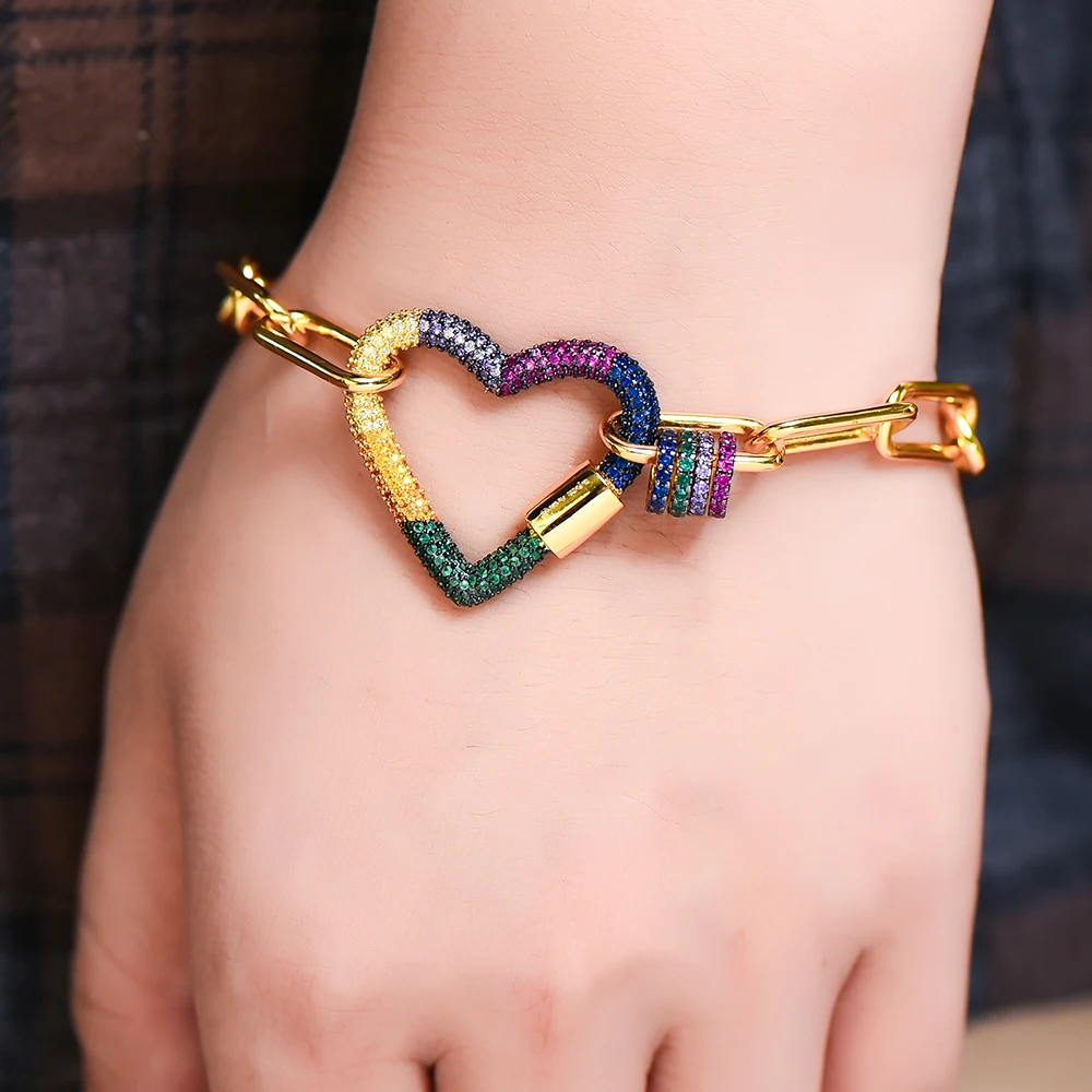 Роскошный романтический браслет KellyBola из звеньев сердечек, многоцветные камни, багет, Аравийский браслет, свадебные благородные украшения ...
Роскошный романтический браслет KellyBola из звеньев сердечек, многоцветные камни, багет, Аравийский браслет, свадебные благородные украшения ...