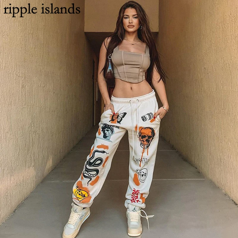 Ripple Islands-Y2K Women Pants Stacked Sweatpants Street Skeleton Printed Bandage Thickened Warm Sweatpants Autumn And Winter
Ripple Islands-Y2K Women Pants Stacked Sweatpants Street Skeleton Printed Bandage Thickened Warm Sweatpants Autumn And Winter