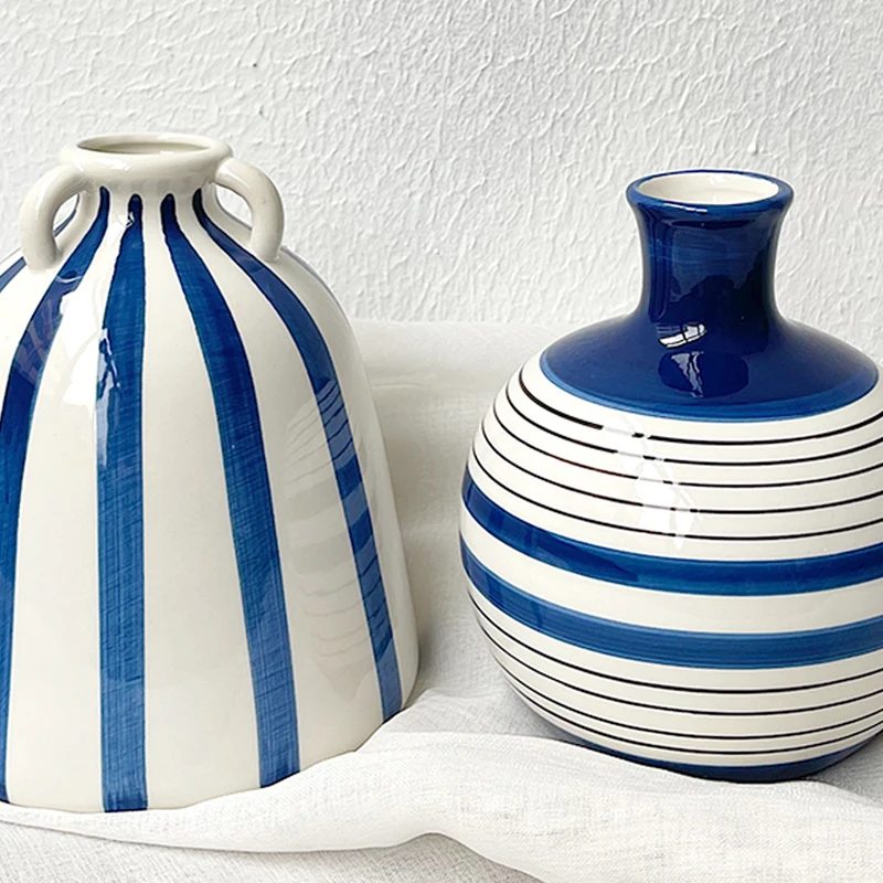 Nordic Ceramic Striped Art Vase Ornaments TV Cabinet Desktop Flower Arrangement Dried Flower Vases Home Decoration Accessories
Nordic Ceramic Striped Art Vase Ornaments TV Cabinet Desktop Flower Arrangement Dried Flower Vases Home Decoration Accessories