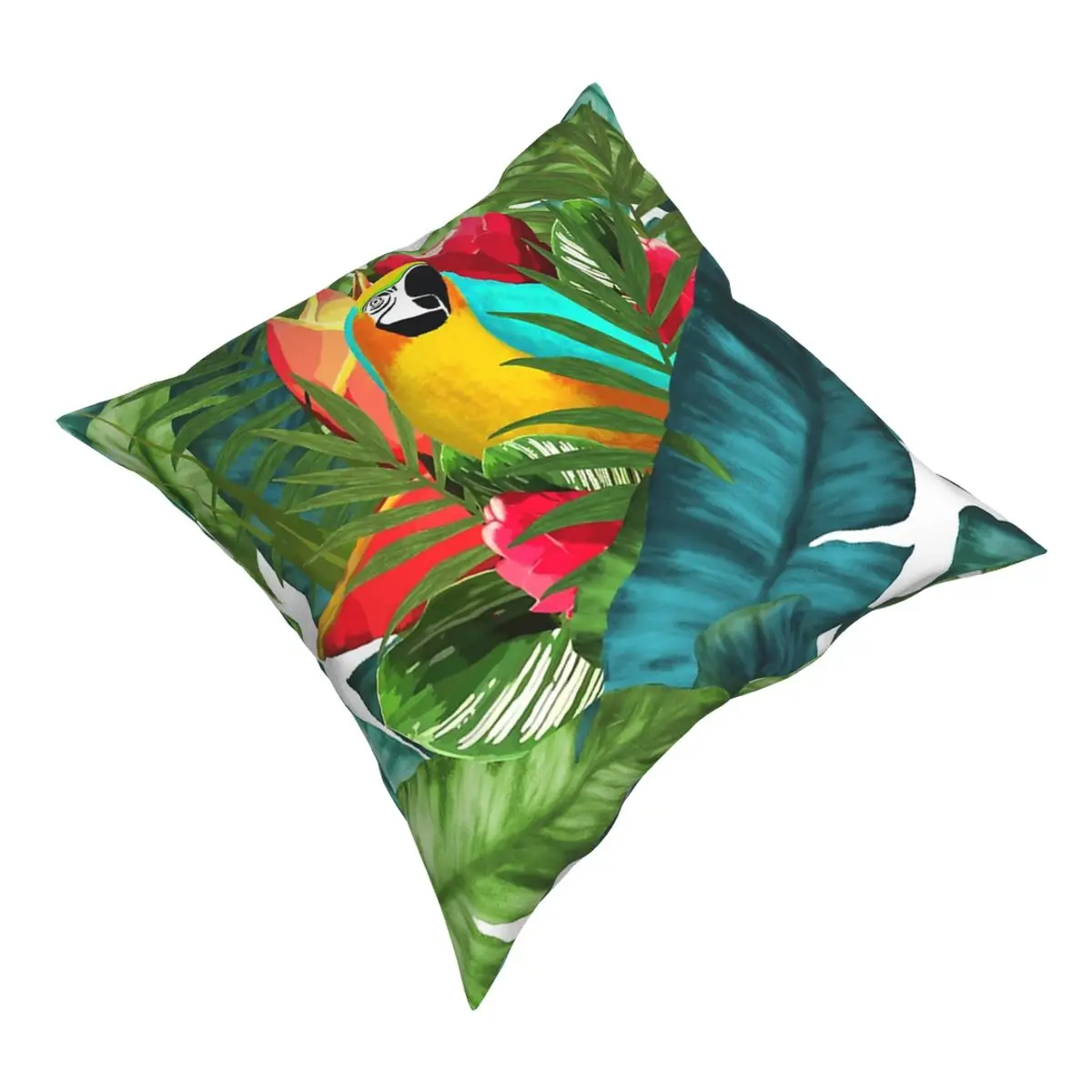 Свежий попугай тропический банановые букет листьев подушки для дивана из ПВХ на