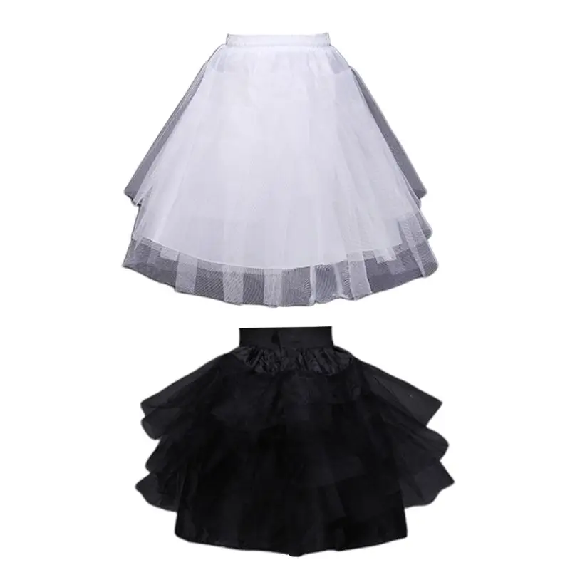 

Flower Girls Kids Classic Layers Tulle Tutu Skirt Wedding Dress Petticoat Adjsutable Drawstring Princess Lolita Underskirt Slips