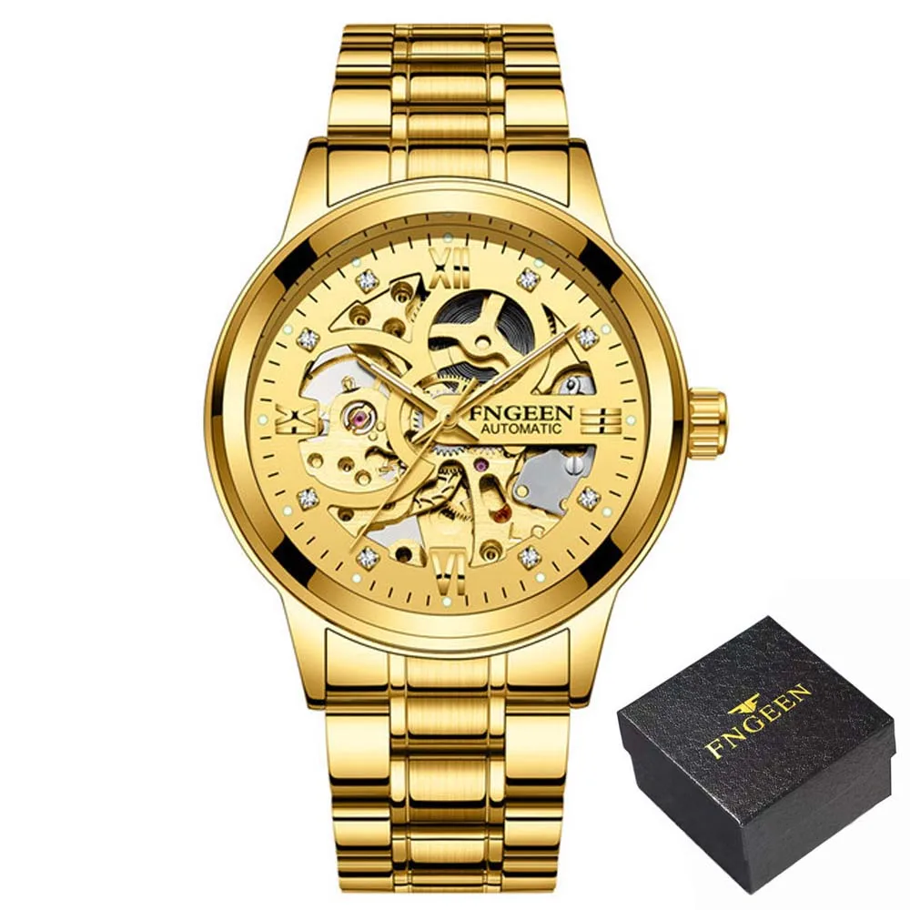 New Fashion Mechanical Watch Men Skeleton Design Top Brand Luxury Golden Mesh Strap Waterproof Male Automatic Clock Reloj Hombre
New Fashion Mechanical Watch Men Skeleton Design Top Brand Luxury Golden Mesh Strap Waterproof Male Automatic Clock Reloj Hombre