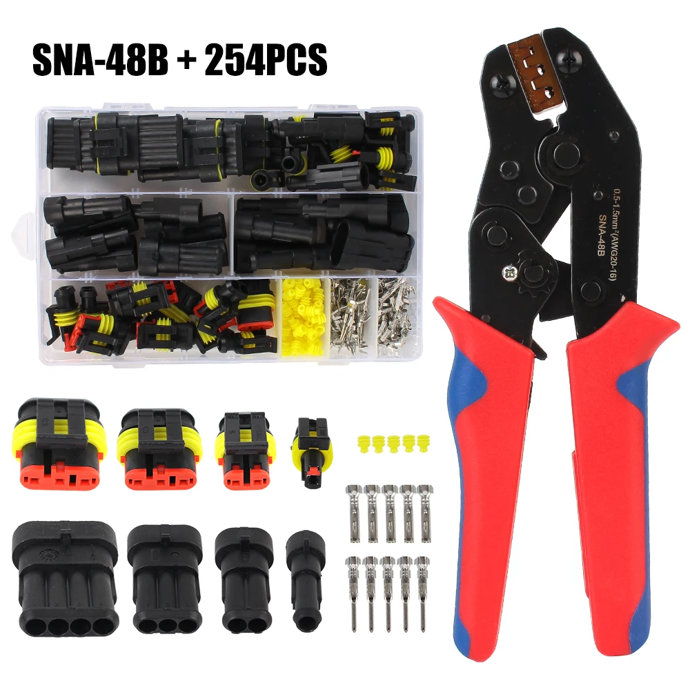 1/2/3/4 Pin SNA-48B Crimping Plier IP68 Waterproof Automotive Plug Terminals Car Cable Wire Connectors
1/2/3/4 Pin SNA-48B Crimping Plier IP68 Waterproof Automotive Plug Terminals Car Cable Wire Connectors