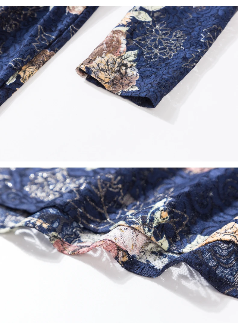 Spring Maxi Dress Dark Blue Vintage Printed Lace Fabric Women Long Sleeve Casual Wear
Spring Maxi Dress Dark Blue Vintage Printed Lace Fabric Women Long Sleeve Casual Wear