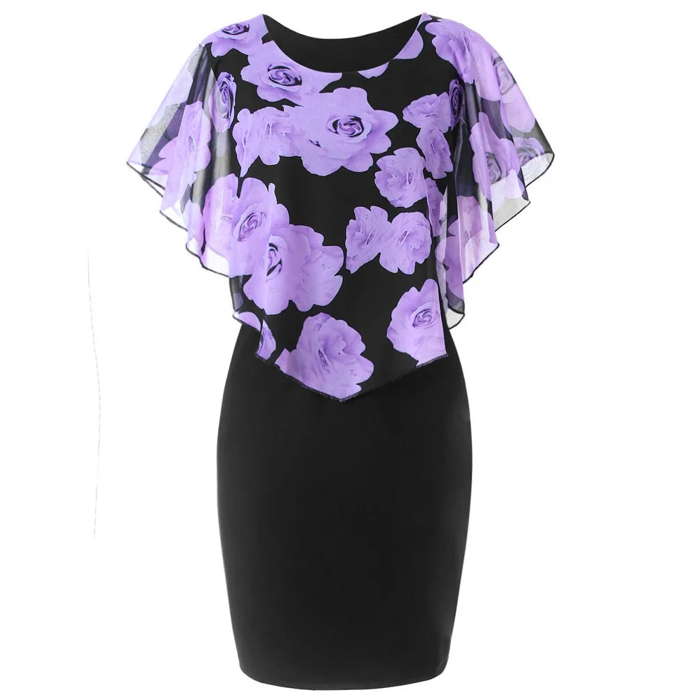 Sexy Slim Package Hip Dress Rose Print Cape Dress Fashionable Bodycon Summer Women's Clothes
Sexy Slim Package Hip Dress Rose Print Cape Dress Fashionable Bodycon Summer Women's Clothes