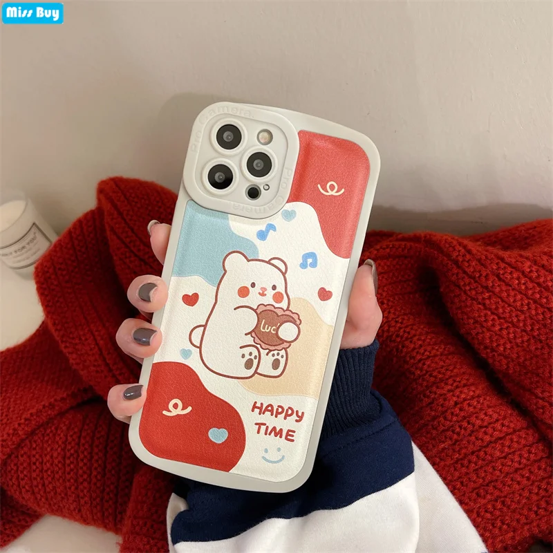 Pasting Leather Cute Bear Anti-Fall Case for iPhone 12 11 13 Pro Max 12 XS Max XR X 8 7 Plus Coque Silicon Shockproof Back Cover
Pasting Leather Cute Bear Anti-Fall Case for iPhone 12 11 13 Pro Max 12 XS Max XR X 8 7 Plus Coque Silicon Shockproof Back Cover