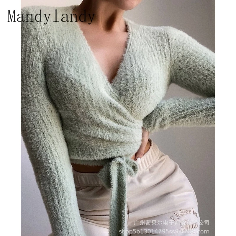 Mandylandy Sweater Women's Casual Long Sleeve V-neck Solid Color Sweater Winter Fashion Slim Bandage Pullover Sweater
Mandylandy Sweater Women's Casual Long Sleeve V-neck Solid Color Sweater Winter Fashion Slim Bandage Pullover Sweater