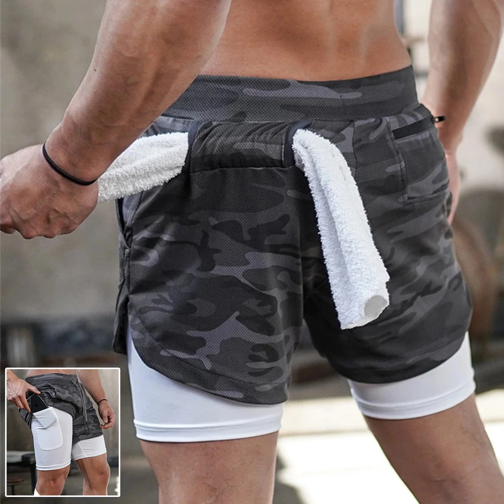Men's Camo Double-layer Running Shorts Double-deck Quick Dry GYM Sport Shorts Fitness Jogging Workout Men Sports Short Pants
Men's Camo Double-layer Running Shorts Double-deck Quick Dry GYM Sport Shorts Fitness Jogging Workout Men Sports Short Pants