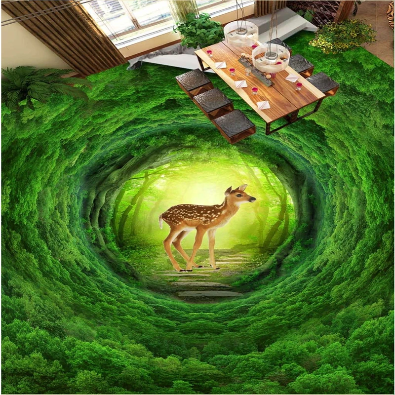 Custom floor fresco 3d wallpaper any size dream green forest sika deer deer Living room floor tiles papel de parede para quarto 
Custom floor fresco 3d wallpaper any size dream green forest sika deer deer Living room floor tiles papel de parede para quarto