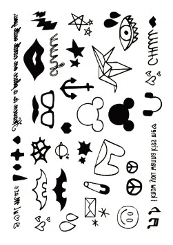 Мультяшные наклейки с изображением летучей мыши и смайлика якоря бумаги крана