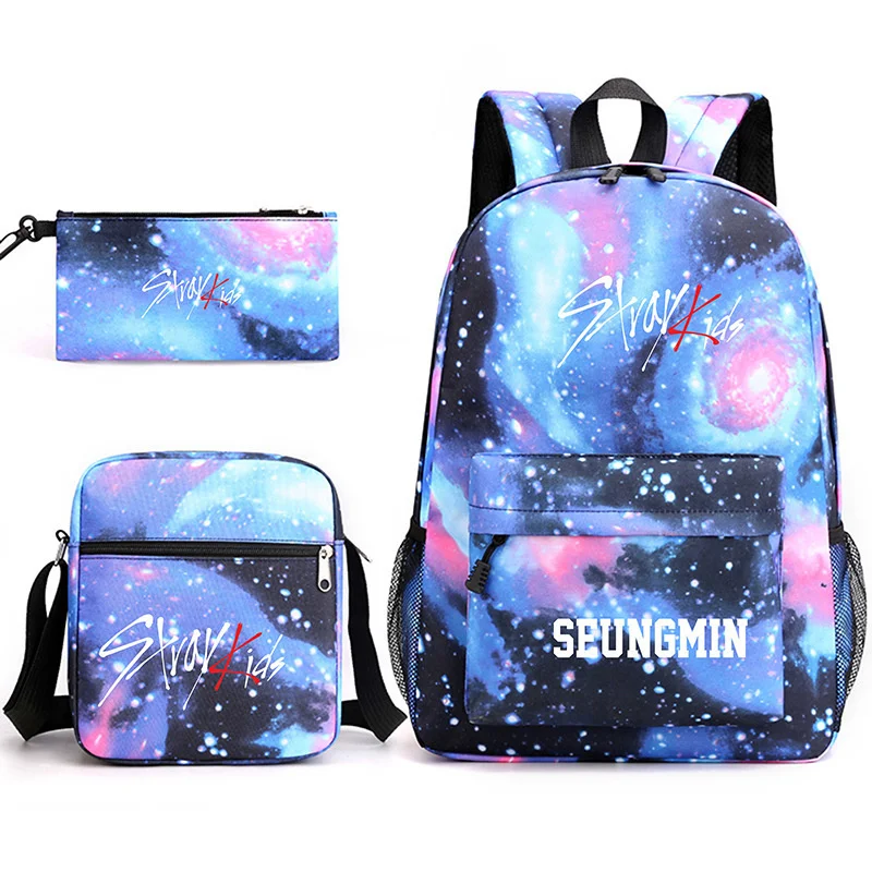 StrayKids Starry Sky Backpack 3 Piece Korean Kpop Stray Kids Large Capacity Shcoolbag Shoulderbag Penbag Unisex Campus Travelbag
StrayKids Starry Sky Backpack 3 Piece Korean Kpop Stray Kids Large Capacity Shcoolbag Shoulderbag Penbag Unisex Campus Travelbag