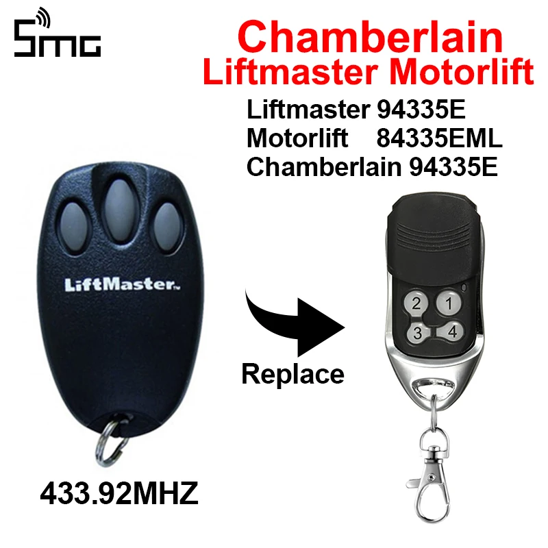 Chamberlain Motorlift Liftmaster Remote Control for 94335e 94334CE 9747E 8747E 84330E 1A5639-7 132B2372 D-66793 84335E 433.92MHz
Chamberlain Motorlift Liftmaster Remote Control for 94335e 94334CE 9747E 8747E 84330E 1A5639-7 132B2372 D-66793 84335E 433.92MHz