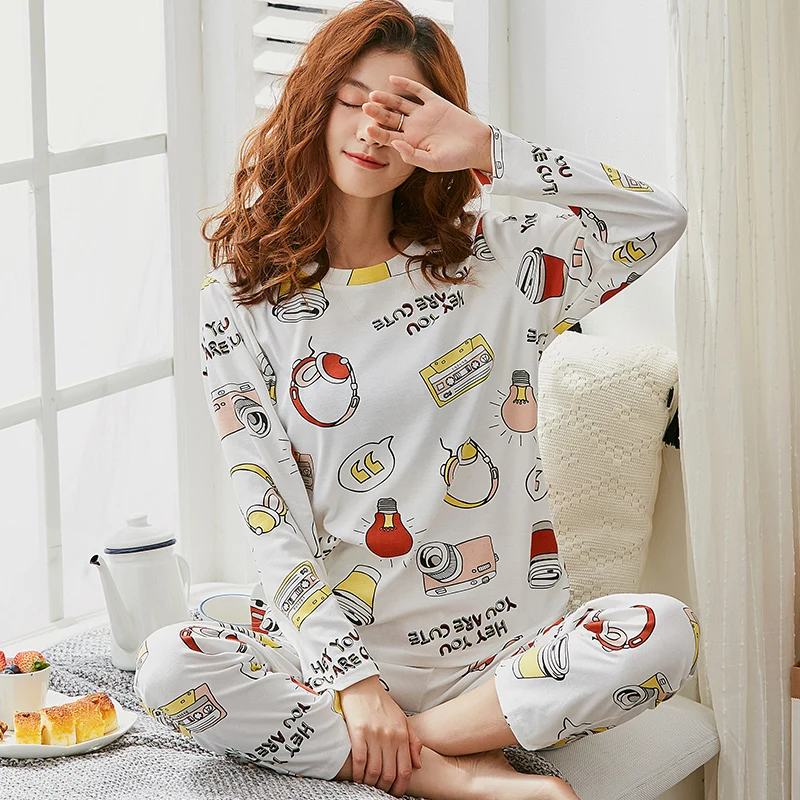 Pajama Sets Women Kawaii Spring Autumn Winter Sleepwear Long Sleeve Korean Style Cute Girl Cartoon Womens Clothing Chic Casual
Pajama Sets Women Kawaii Spring Autumn Winter Sleepwear Long Sleeve Korean Style Cute Girl Cartoon Womens Clothing Chic Casual