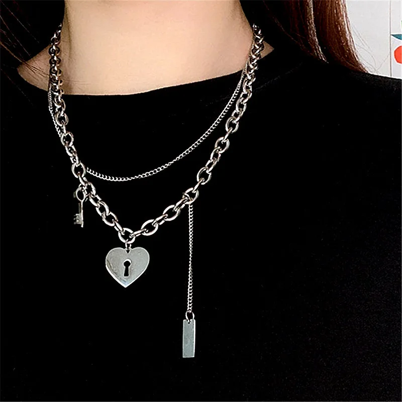 Double Layered Sweater Chain Titanium Steel Love Key Pendant Clavicle Chain Multilayer Tassel Necklace
Double Layered Sweater Chain Titanium Steel Love Key Pendant Clavicle Chain Multilayer Tassel Necklace