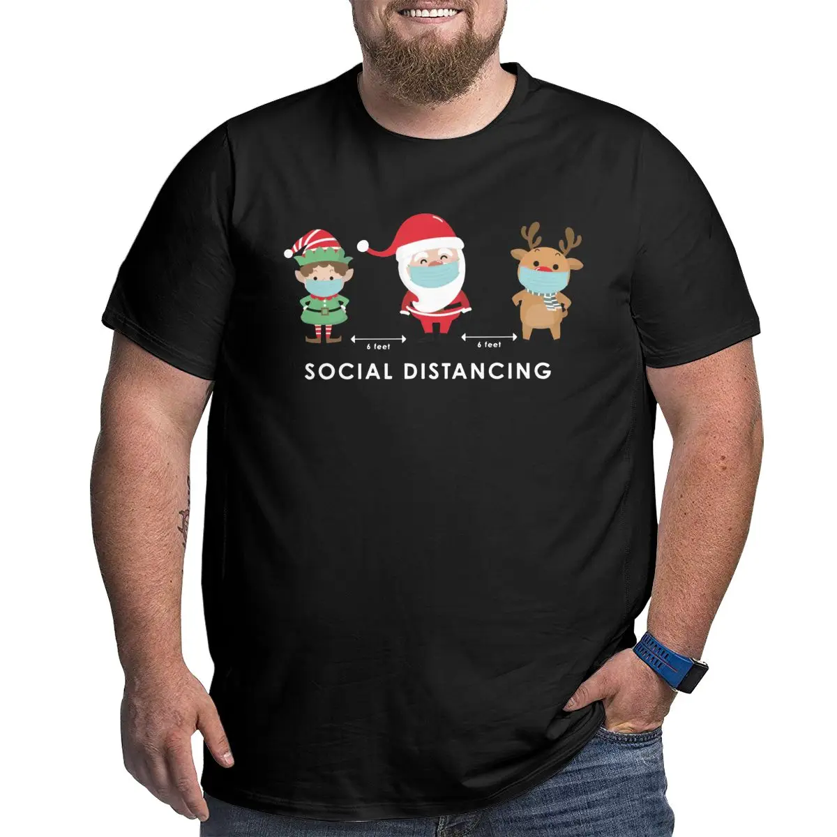 Family Social Distancing Santa T-Shirt for Men Merry Christmas Pure Cotton Big Tall Tee T Shirts Plus Size 4XL 5XL 6XL Clothes
Family Social Distancing Santa T-Shirt for Men Merry Christmas Pure Cotton Big Tall Tee T Shirts Plus Size 4XL 5XL 6XL Clothes