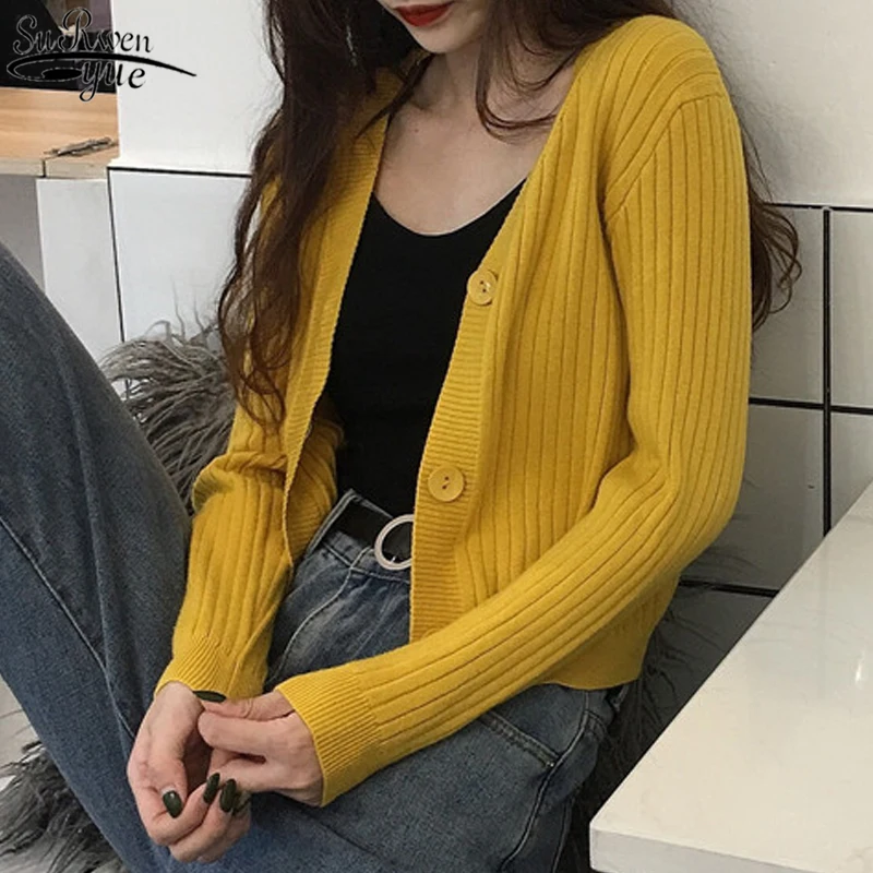 Knit Solid Colors Winter Long Sleeve Sweater cardigan Sweet Women's Cardigans Korean V-neck Loose Single-breasted Sweaters 10330
Knit Solid Colors Winter Long Sleeve Sweater cardigan Sweet Women's Cardigans Korean V-neck Loose Single-breasted Sweaters 10330