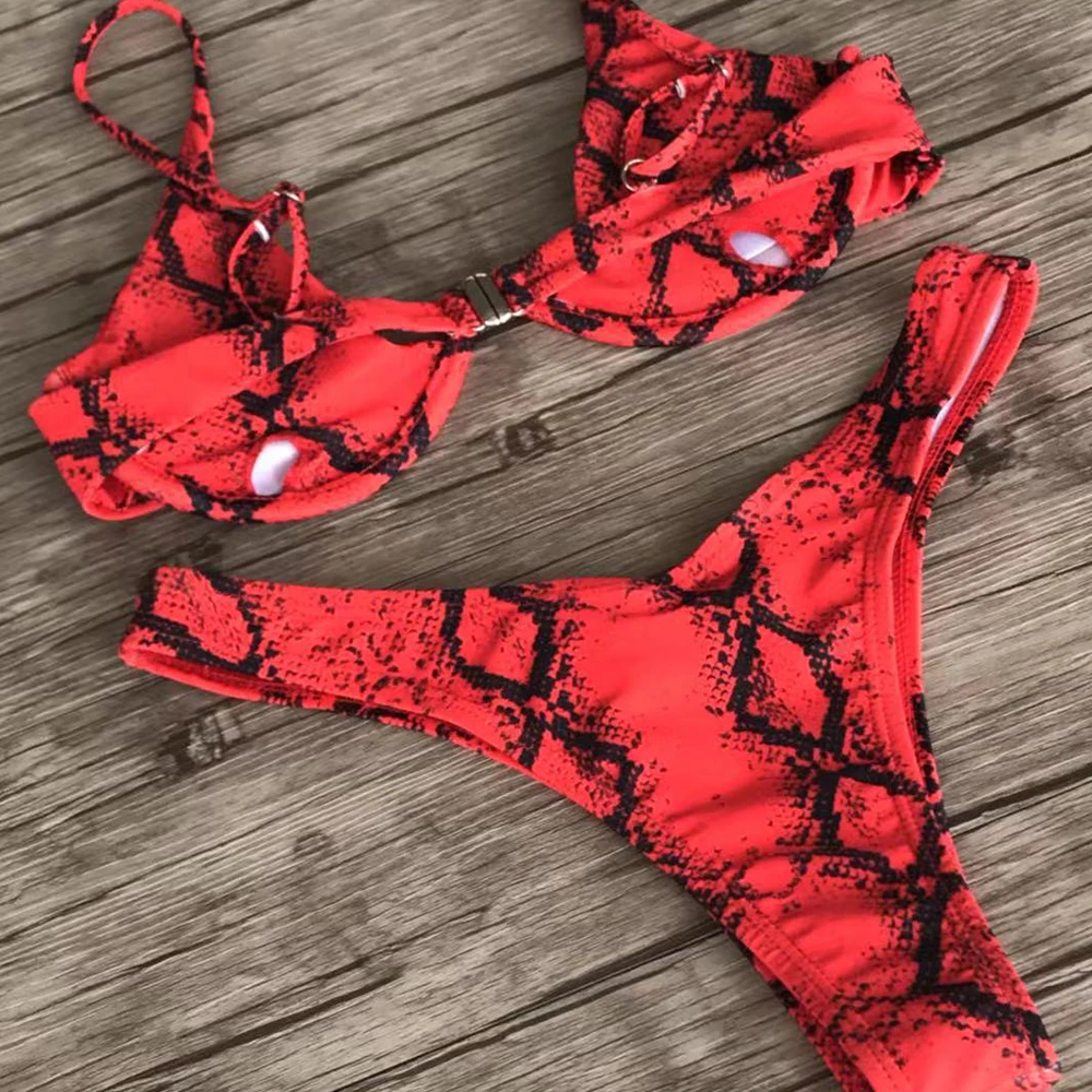 Sexy Snakeskin Print Bikini 2021 Woman Swimsuit Female Swimwear Mini Thong Bikinis Set Summer Beachwear Swimming Bathing Suit
Sexy Snakeskin Print Bikini 2021 Woman Swimsuit Female Swimwear Mini Thong Bikinis Set Summer Beachwear Swimming Bathing Suit