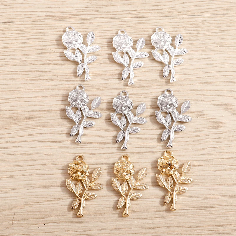 10pcs 31*18mm Alloy Gold Color Love Rose Flower Charms Fit Original Bracelets Accessories Jewelry DIY Making
10pcs 31*18mm Alloy Gold Color Love Rose Flower Charms Fit Original Bracelets Accessories Jewelry DIY Making