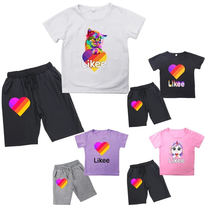 Likee Print T Shirt Suit for Kids Boys Girls Summer Cartoon LIKEE Sports 2Pcs-set T-Shirt+Shorts for Child Baby Toddler Clothing
Likee Print T Shirt Suit for Kids Boys Girls Summer Cartoon LIKEE Sports 2Pcs-set T-Shirt+Shorts for Child Baby Toddler Clothing